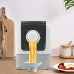 Automatisk Nudel- och Pastamaskin - Bordsmodell - 14 Formar - 5 Min Snabb Knådning - 260 W 220 V - Helkopparmotor - 304 Rostfritt Stål - Svart