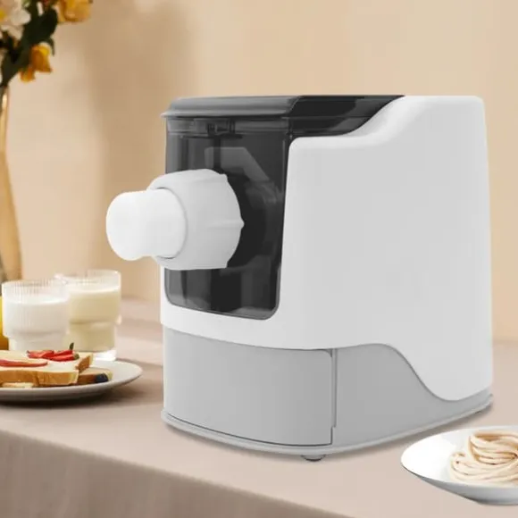 Automatisk Nudel- och Pastamaskin - Bordsmodell - 14 Formar - 5 Min Snabb Knådning - 260 W 220 V - Helkopparmotor - 304 Rostfritt Stål - Svart