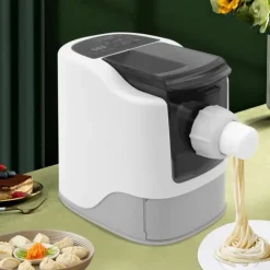 Automatisk Nudel- och Pastamaskin - Bordsmodell - 14 Formar - 5 Min Snabb Knådning - 260 W 220 V - Helkopparmotor - 304 Rostfritt Stål - Svart