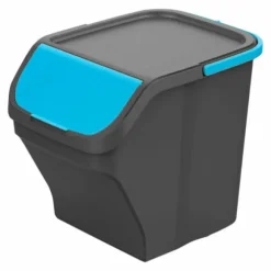 Avfallsbehållare Återvinning Mondex Stack N' Sort Blå Grå 25 L Stapelbara Med lock 40 x 30 x 34 cm