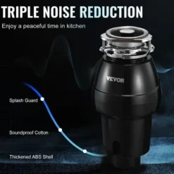 Avfallskvarn, 18.5x18.5x37 cm, rostfritt stål