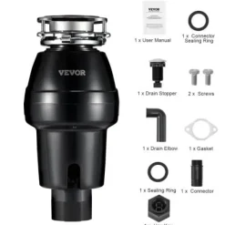 Avfallskvarn, 18.5x18.5x37 cm, rostfritt stål