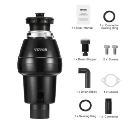 Avfallskvarn, 18,5x18,5x39,5 cm, rostfritt stål