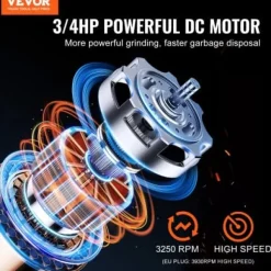 Avfallskvarn, 18,5x18,5x39,5 cm, rostfritt stål