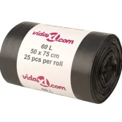 Avfallspåsar 250 st svart 60 L