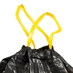 Avfallspåsar med dragsnöre - Slitstarka och perforerade | Färg: Svart | Storlek: 120 L, 250 st