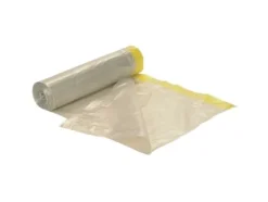 Avfallssäckar, spetssäck 100 L, 72 x 104 cm, 55 my, genomskinlig, rulle med 10 stycken.