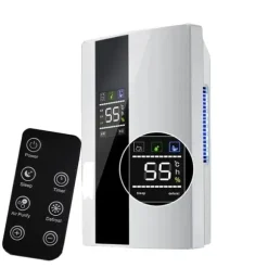 Avfuktare och Luftrenare, Bärbar och Effektiv, Fjärrkontrollfunktion,EU-kontakt