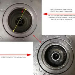 Avloppssil diskbänkssil med plugg med handtag rostfritt stål Silver 2-pack