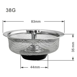 Avloppssil diskbänkssil med plugg med handtag rostfritt stål Silver 1-pack