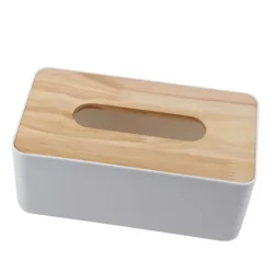 avtagbar furuöverdrag PP näsduksaskhållare för hemmabil/kontor (rektangel)