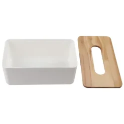 avtagbar furuöverdrag PP näsduksaskhållare för hemmabil/kontor (rektangel)
