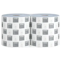 Avtorkningspapper Katrin Plus blått Ø26,5 cm x 350 m 2-lagers, nyfiber, 2 rullar/förpackning