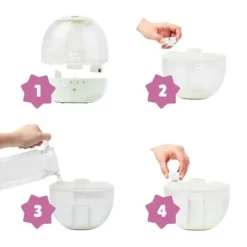 Badabulle Bubble Luftfuktare - Säkerställer bra luftfuktighetsnivå - Integrerad nattlampa - 360° Munstycke - Upp till 16 timmars batteritid (2L)