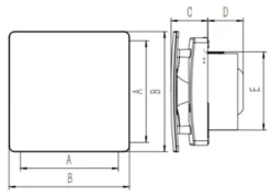 Badrumsfläkt humidistat NORTADA HOKURO URO WP-120 H timer vit