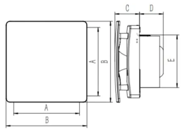 Badrumsfläkt humidistat NORTADA HOKURO URO WP-120 H timer vit