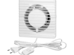 Badrumsfläkt 100mm, utanpåliggande - kabel med strömbrytare,BF-100/PS