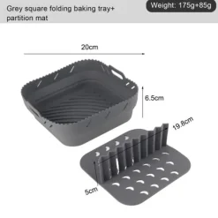 Bakpanna i silikon med matta för Square Air Fryer