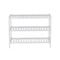 Bambu - skonställ - med 3 nivåer - vit - 70 x 55 x 26 cm