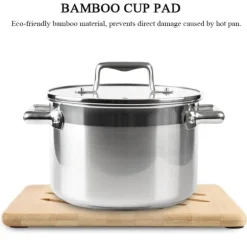 Bambu Koppgryta Diskunderlägg Hållare Värmebeständig Bordsmatta Bordsunderlägg S