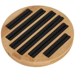 Bambu runda ringar hållare bricka visar tallrik smyckesorganisatör display för butik