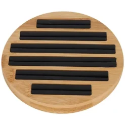 Bambu runda ringar hållare bricka visar tallrik smyckesorganisatör display för butik