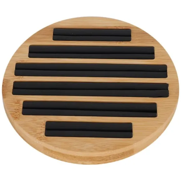 Bambu runda ringar hållare bricka visar tallrik smyckesorganisatör display för butik