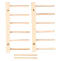 Bambu Skål tallrik Lätt bärbar Miljövänlig Slitstark Tall Trä Diskställ 5 Galler 23 cm