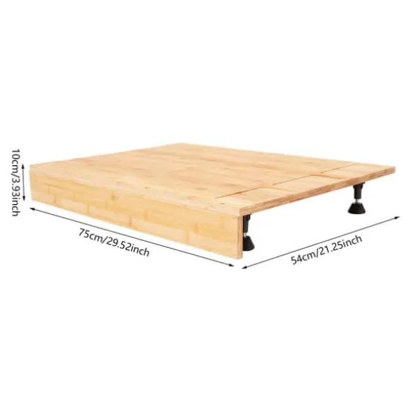 Bambu spishällsöverdrag - Skärbräda & Hällskydd - Rektangulär - 75 x 54 x 10 cm - För hem och små lägenheter - Röd