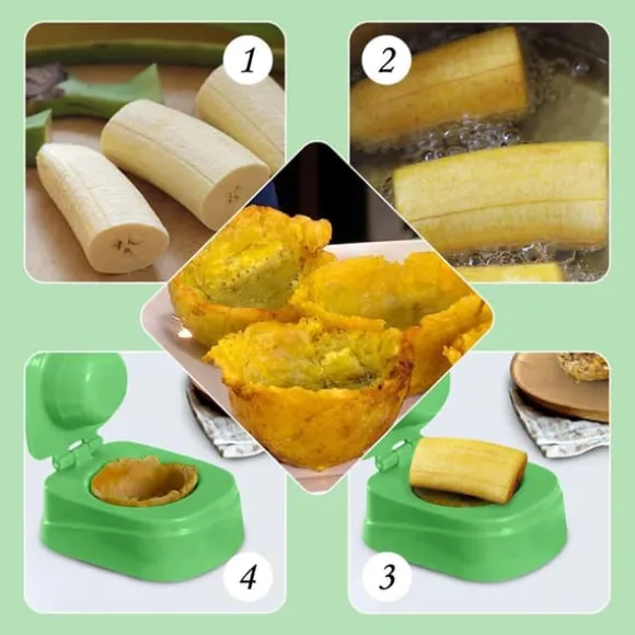 Banan Patacones Form Plast Kök Tostones Köttbulle Maker Form Keuken Gadget Bakken Gebak Diy Form