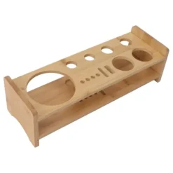 Bartender Kit Stativ Stor kapacitet Utrymmesbesparande bambu trä Bartending Tool Förvaringshållare för Bar Home