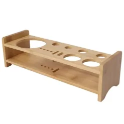 Bartender Kit Stativ Stor kapacitet Utrymmesbesparande bambu trä Bartending Tool Förvaringshållare för Bar Home