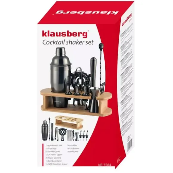 Bartenderset 16 delar KLAUSBERG KB-7584 Shaker grafit