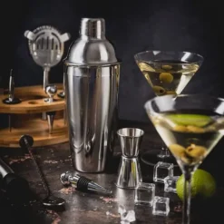 Bartenderset för cocktails, 12 delar, silvershaker, KLAUSBERG KB-7655