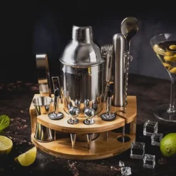 Bartenderset för cocktails, 12 delar, silvershaker, KLAUSBERG KB-7655