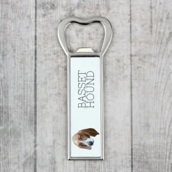 Basset Hound - flasköppnare med foto och inskription för Art-Dog öl