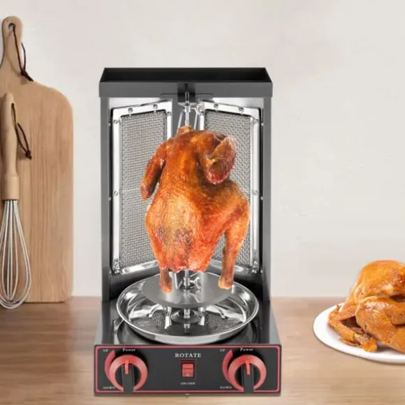 BBQ Grill, 3000W Effekt, 220V Spänning, 8kg Kapacitet, 2 Brännare, Rostfritt Stål Material