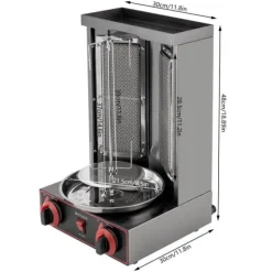 BBQ Grill, 3000W Effekt, 220V Spänning, 8kg Kapacitet, 2 Brännare, Rostfritt Stål Material