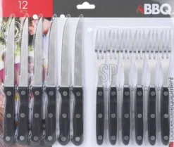BBQ Steak hamburgare bestick knivar gafflar 12 delar universal