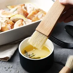 BBQ Tråcklingsborstar - Set med 2, trähandtag, för olja, sås, grill, bakning, bakverk