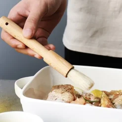 BBQ Tråcklingsborstar - Set med 2, trähandtag, för olja, sås, grill, bakning, bakverk