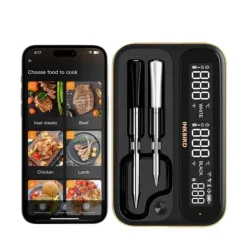 BBQ-termometer, dubbel trådlös anslutning, snabb responstid,INT-12-BW