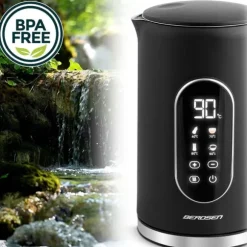 Berdsen BD-712 1,7l vattenkokare, svart och silver