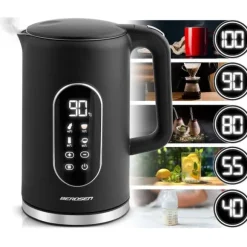 Berdsen BD-712 1,7l vattenkokare, svart och silver