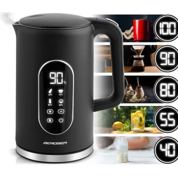 Berdsen BD-712 1,7l vattenkokare, svart och silver