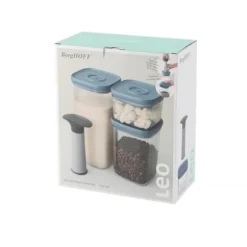 BergHOFF 4-delt vakuum madbeholder st - Stabelbar lufttt opbevaring med nem pumpe for friskhed