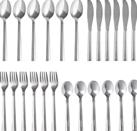 Bestick Set 24 Delar För 6 Personer . Rostfritt