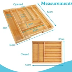 Bestickbricka Besticklåda i bambu med 8 utdragbara fack