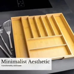 Bestickbricka Besticklåda i bambu med 8 utdragbara fack