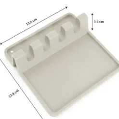 Bestickhållare i silikon, BPA-fri, värmebeständig skedhållare för spishäll, köksbänkskiva (svart)